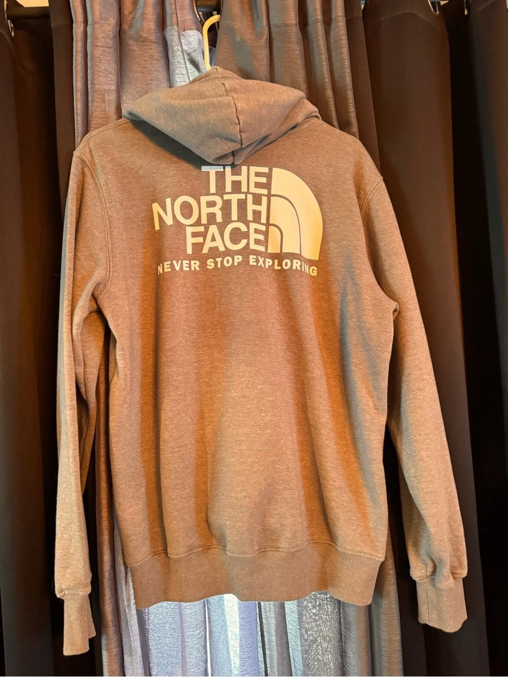 The North Face Men's Brown Hooded Sweatshirt with Front Pocket
